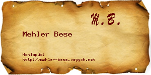 Mehler Bese névjegykártya